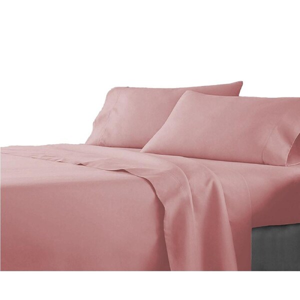 Premium Single KS Double Queen King Bed Flat Fitted Sheet Set Bed - Blush Queen