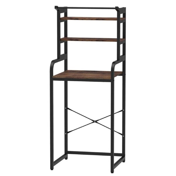 3 Tier Laundry Shelf Rack Storage Shelves Over the Toilet Washing Machine Washer Dryer Bathroom Organiser Towel Paper Holder Stand Unit Freestanding