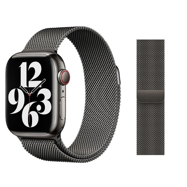 For Apple Watch iWatch Band Series 9 8 7 SE 6 5 4 Magnetic Stainless Steel Strap - Black Ultra 49mm