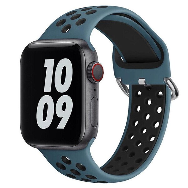 For iWatch Apple Watch Band Series 9 SE Ultra 8 7 6 5 4 Strap 38 40 41 42 44 45 49 - Cyan Black 38mm 40mm 41mm
