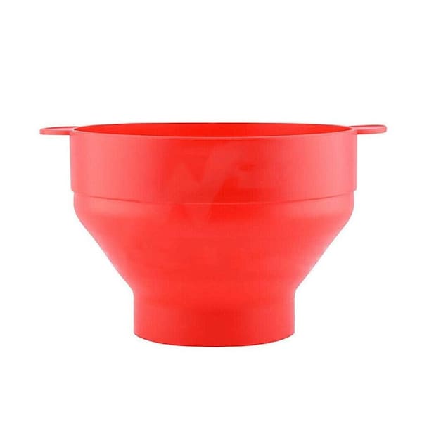 Popcorn Popper Maker Microwave Silicone Collapsible Bowl Container Kitchen Red