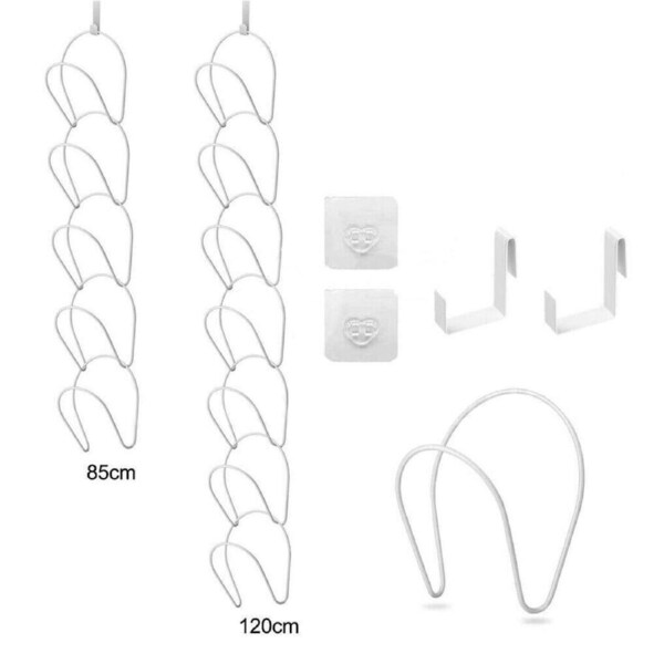 Baseball Cap Hat Rack Clothes Hanger Scarf Organizer Storage Door Closet Hanger White 1 x 85cm and 1 x 120cm