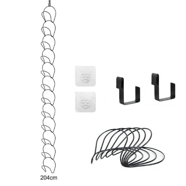 Baseball Cap Hat Rack Clothes Hanger Scarf Organizer Storage Door Closet Hanger Black 1 x 204cm