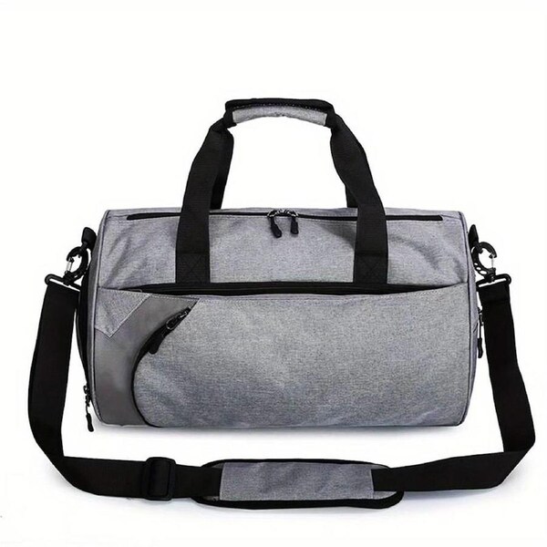 Gym Duffel Bags 30L Canvas Travel Bag Waterproof Fitness Shoes Compartment Shoe Grey