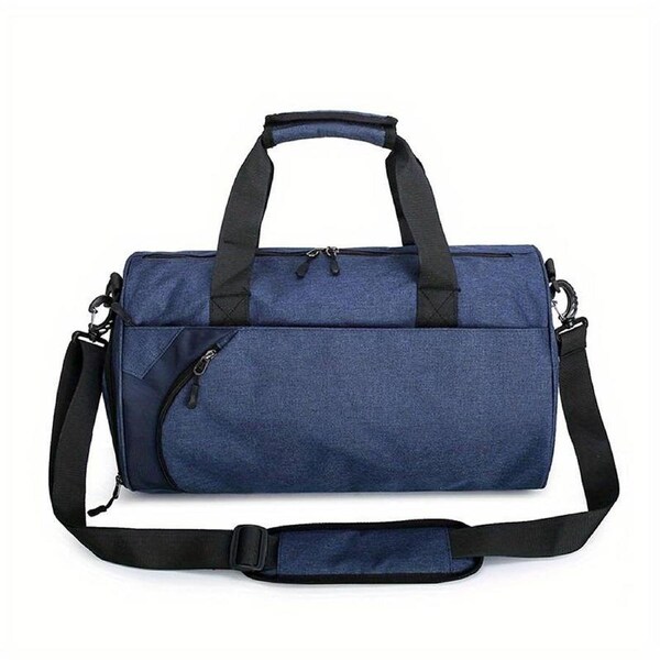 Gym Duffel Bags 30L Canvas Travel Bag Waterproof Fitness Shoes Compartment Shoe Blue