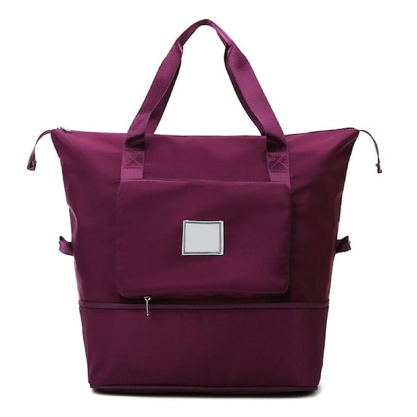 Folding Travel Bag Unisex Lightweight Handbag Waterproof Large Capacity Portable Purple