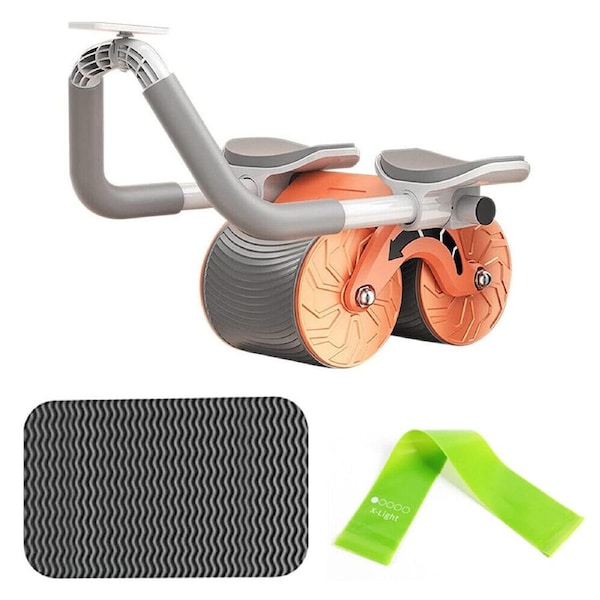 Elbow Ab Roller Wheel Equipment Abdominal Core Strength Training Automatic Gym Orange