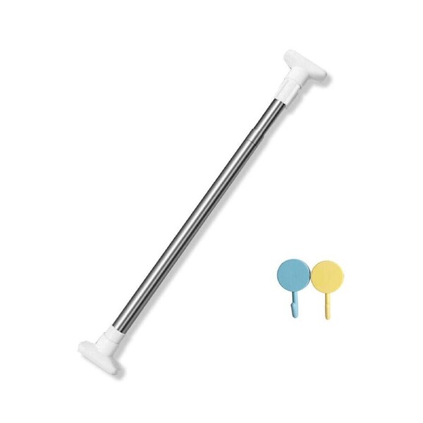 Adjustable Curtain Tension Rod Extendable Rack Shower Wind Curtain Closet Pole S 60 to 104cm