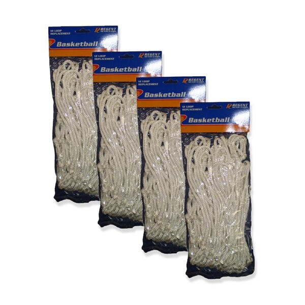 4PK Regent Durable Official Regulation Sized Hoop Basketball Net White
