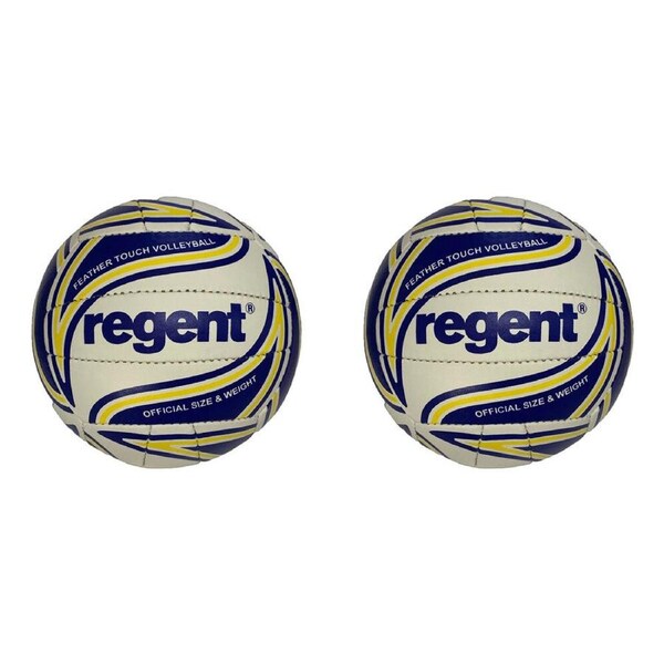 2PK Regent Offical Sized Feather Touch Volleyball Playing/Training Multi Colour
