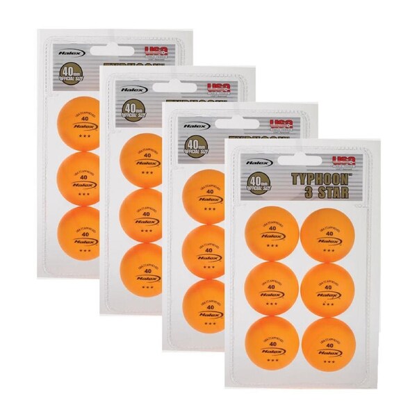 4x 6pc Regent Halex 3 Star Table Tennis Playing Balls 40mm Orange