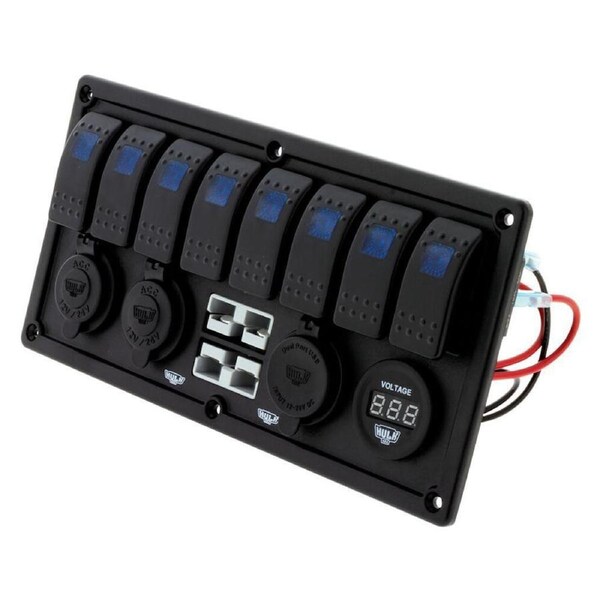 Hulk 8 Way Switch Panel With 50A Plugs ACC Power Socket & USB 12-24V