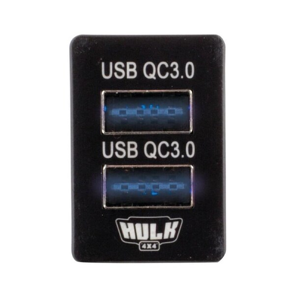 Hulk Toyota Late Dual Vehicle QC3 USB Socket 12V Blue Illumination