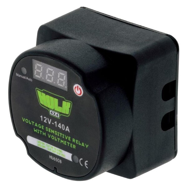 Hulk Dual Battery LED Display VSR & Vehicle Voltmeter 12V Black