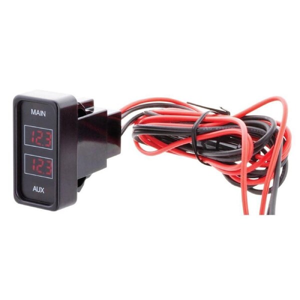 Hulk Rectangle Rocker Size Dual Vehicle Voltmeter Red Illumination