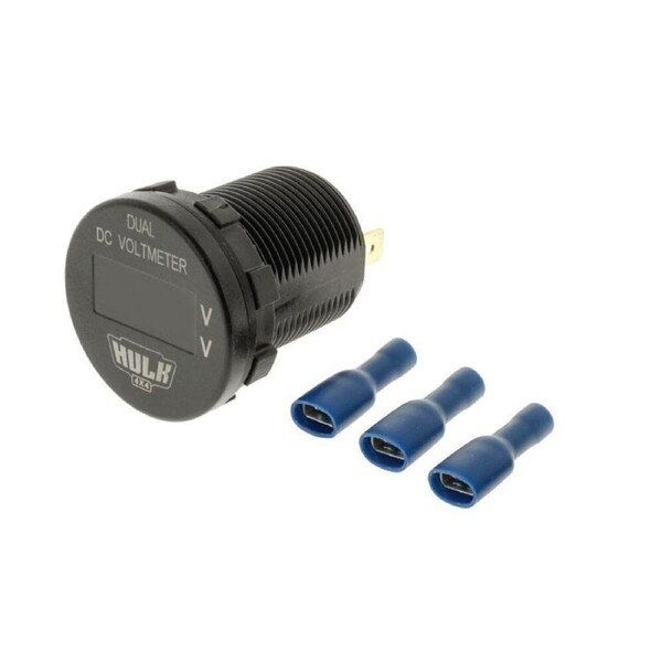 Hulk OLED Display Compact Vehicle DC Dual Voltmeter Reader Device Black
