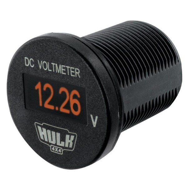 Hulk OLED Display Compact Vehicle DC Voltmeter Reader Device Black