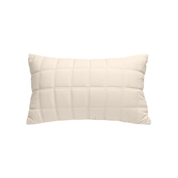 SOGA 30cm Beige Quilted Grid Pattern Decorative Throw Pillow