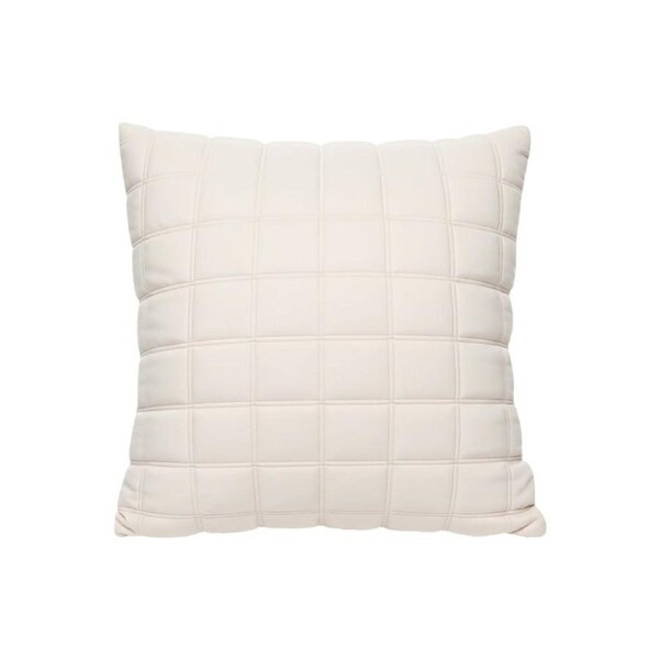 SOGA 50cm Beige Quilted Grid Pattern Decorative Throw Pillow
