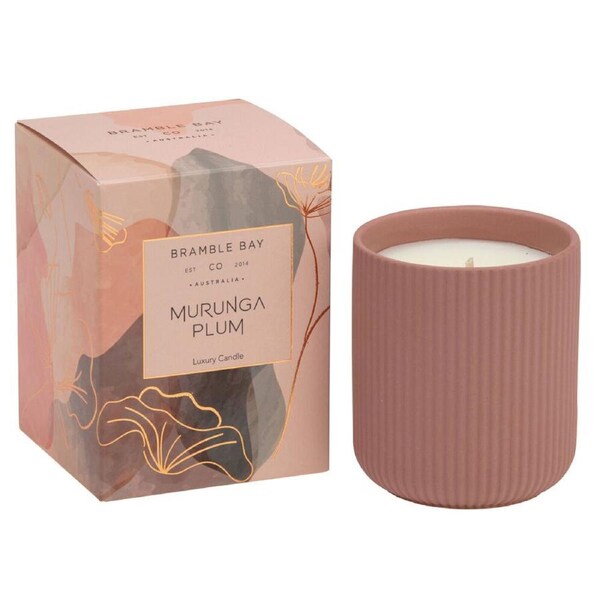 Bramble Bay Native Plum Murunga and Vanilla Scented Ceramic Candle 270g