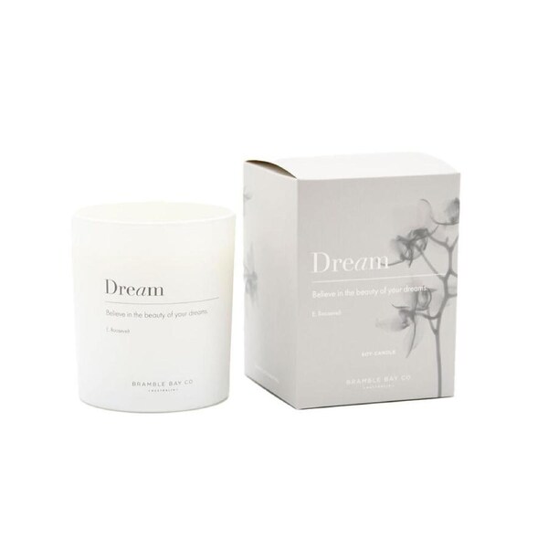 Bramble Bay Dream Candle Vanilla Bean Caramel Espresso Scented Inspirational