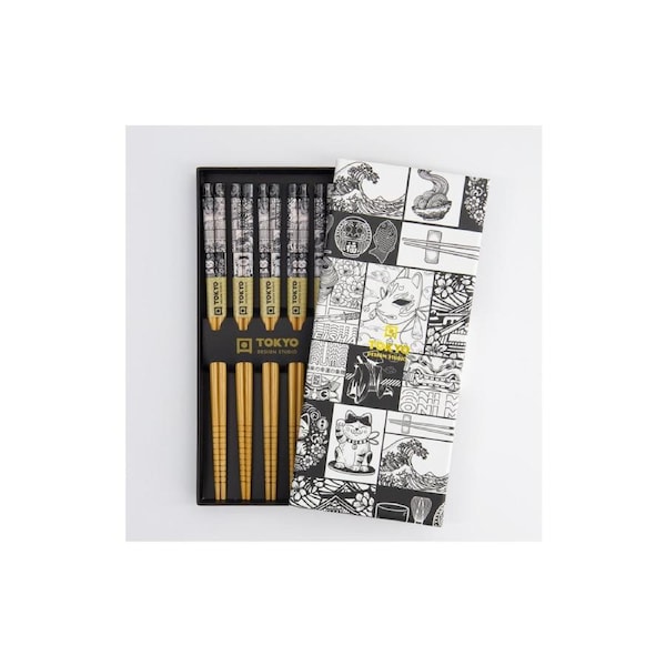 Tokyo Design Chopstick Giftset Lacquered Wood Reusable Dining Gift Boxed