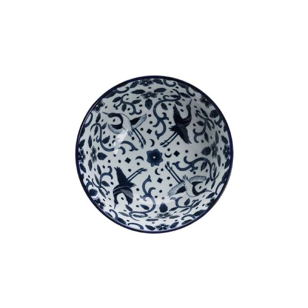 Tokyo Design Ramen Bowl Porcelain Maizuru Blue Motif Microwave Safe 21x8.5cm
