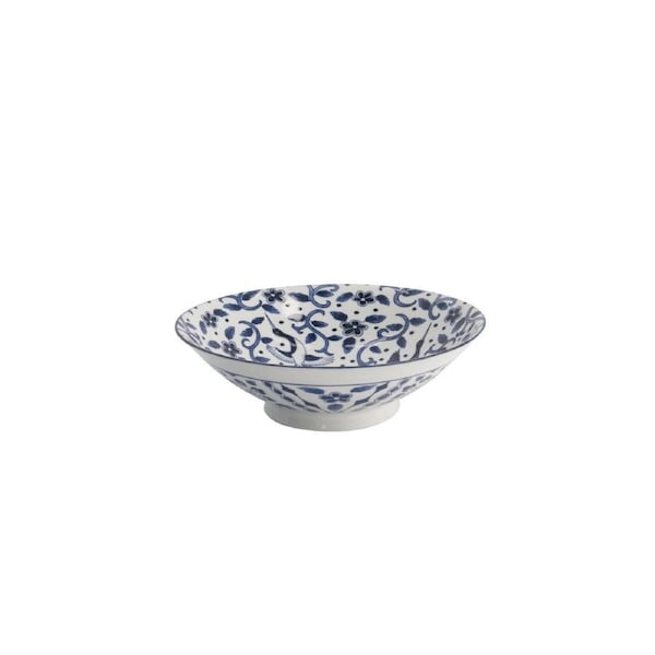 Tokyo Design Porcelain Blue Maizuru Ramen Bowl Microwave Dishwasher Safe 25x7cm