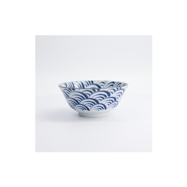Tokyo Design Bowl Blue Wave Motif Porcelain Microwave Dishwasher Safe 15x7cm