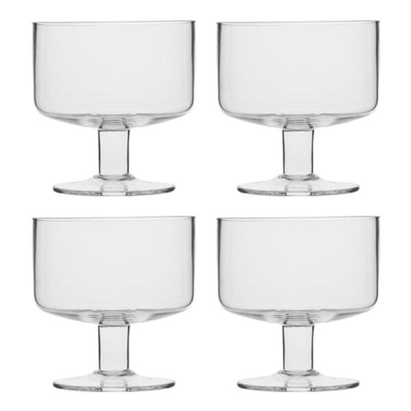 Ecology Footed Dessert Bowls Clear Glass 10Cm Classic Elegant Serving