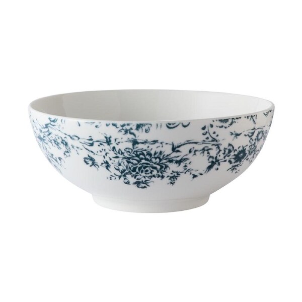 Casa Domani Rosetta Coupe Porcelain Bowl Antique Blue 19x8cm Dishwasher Safe