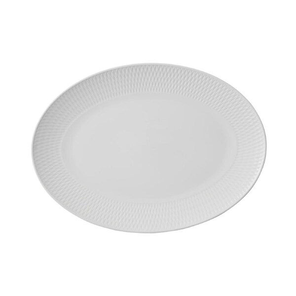 Maxwell And Williams Oval Platter Diamond Texture Porcelain 44x32cm Gift Boxed