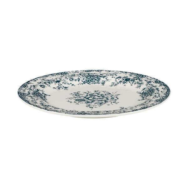 Casa Domani Rosetta Rim Side Plate Antique Blue Porcelain 20cm Dishwasher Safe