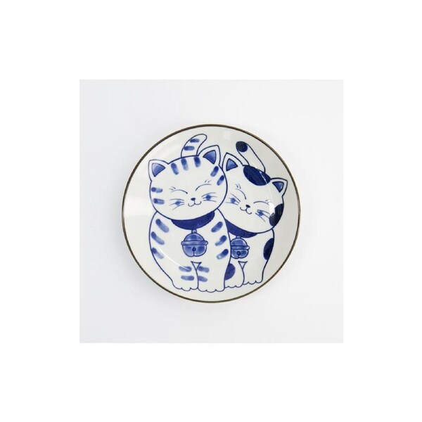 Tokyo Design Plate Kawaii Cat Twin Microwave Dishwasher Safe 16.5cm