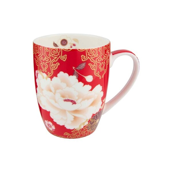 Maxwell And Williams Kimono Mug Fine Bone China Gift Boxed 400ml Red Floral