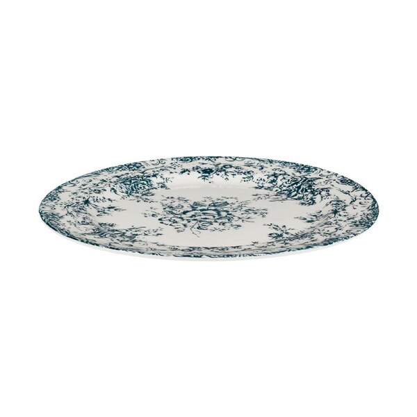 Casa Domani Dinner Plate Rosetta Rim Antique Blue 26.5cm Dishwasher Safe