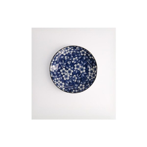 Tokyo Design Round Porcelain Plate Blue Sakura 16cm Gift Boxed Tableware