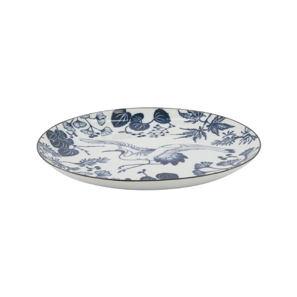Tokyo Design Porcelain Plate Flora Japonica Crane Motif 25cm Microwave Gift Box