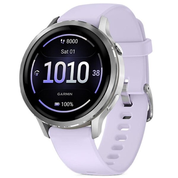 Garmin Venu 4 GPS Watch - Silver w Periwinkle 41mm