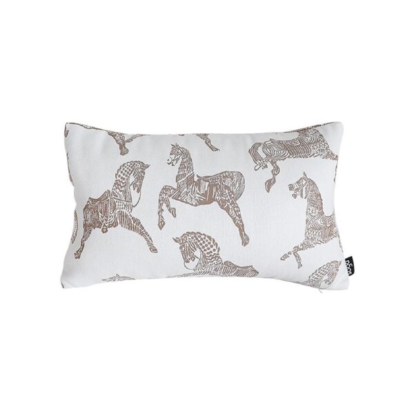 SOGA 35cm White Decorative Horse Pattern Cushion Throw Pillow