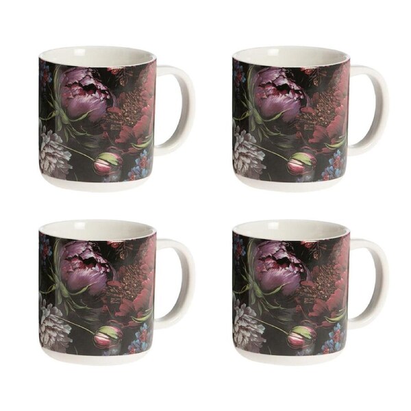 4PK Bramble Bay Vintage Floriade Bouquet Floral Print Mug 300ml