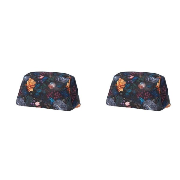 2PK Bramble Bay Vintage Floriade Velvet Bloom Wash Cosmetic Bag Travel