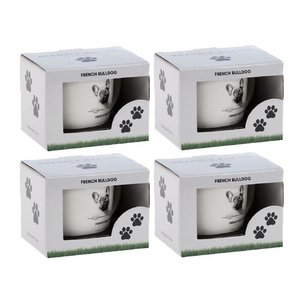 4PK Bramble Bay Poodle Dog Print Novelty/Coffee Mug White