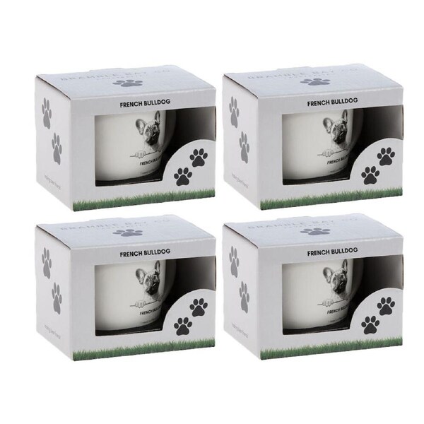 4PK Bramble Bay French Bulldog Dog Print Novelty/Coffee Mug White