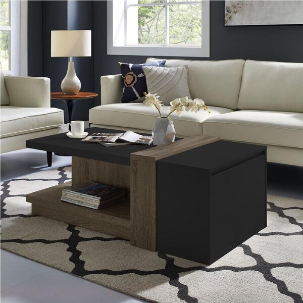 Duet Coffee Table Dark Oak and Black