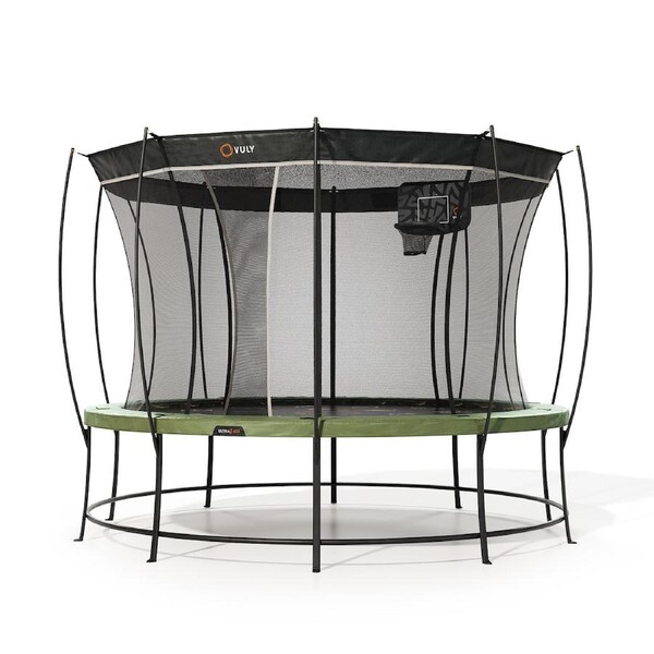 Vuly Ultra 2 Pro Large 14ft Trampoline with Enclosure - Round Kids Trampolines Bundle With Shade Cover Pro & Hoop