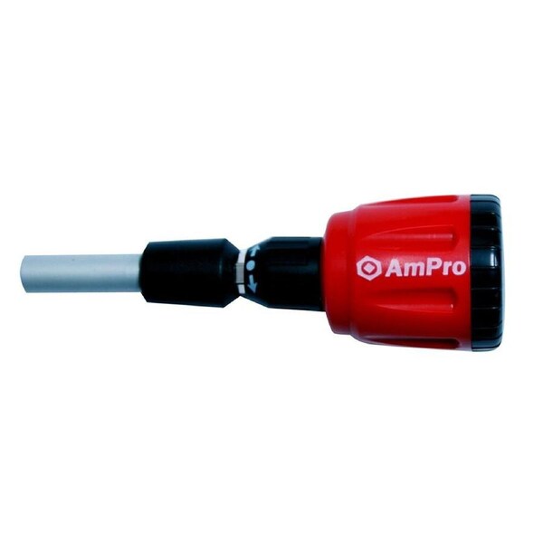 Ampro T32109 6-in-1 Gearless Extendable Stubby Precision Screwdriver with Bits