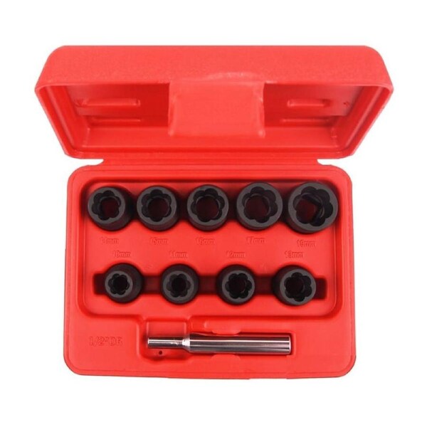 9pc Ampro T75746 1/2" Drive Socket Twist Set Durable Chrome Steel
