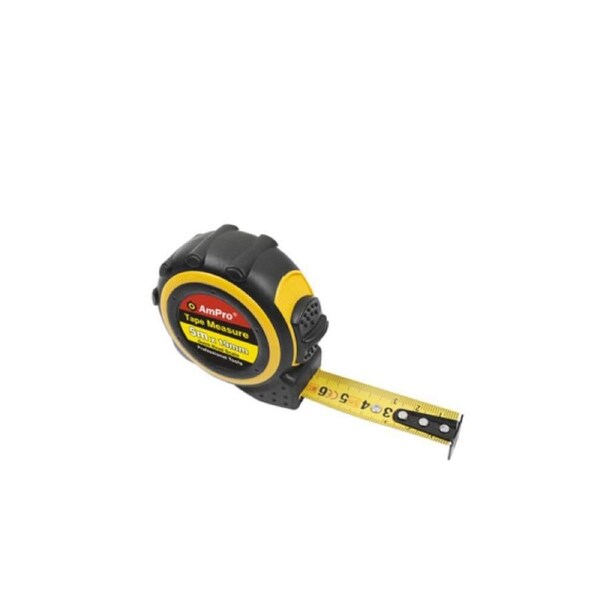 Ampro T25511 5M x 19mm Tape Measure Magnetic Hook Rugged Steel Blade