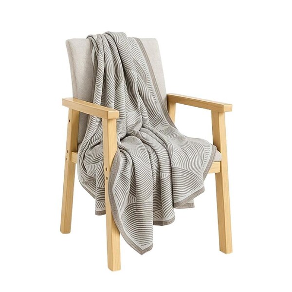 SOGA Beige Geometric Swirl Throw Blanket 130x180cm Polyester